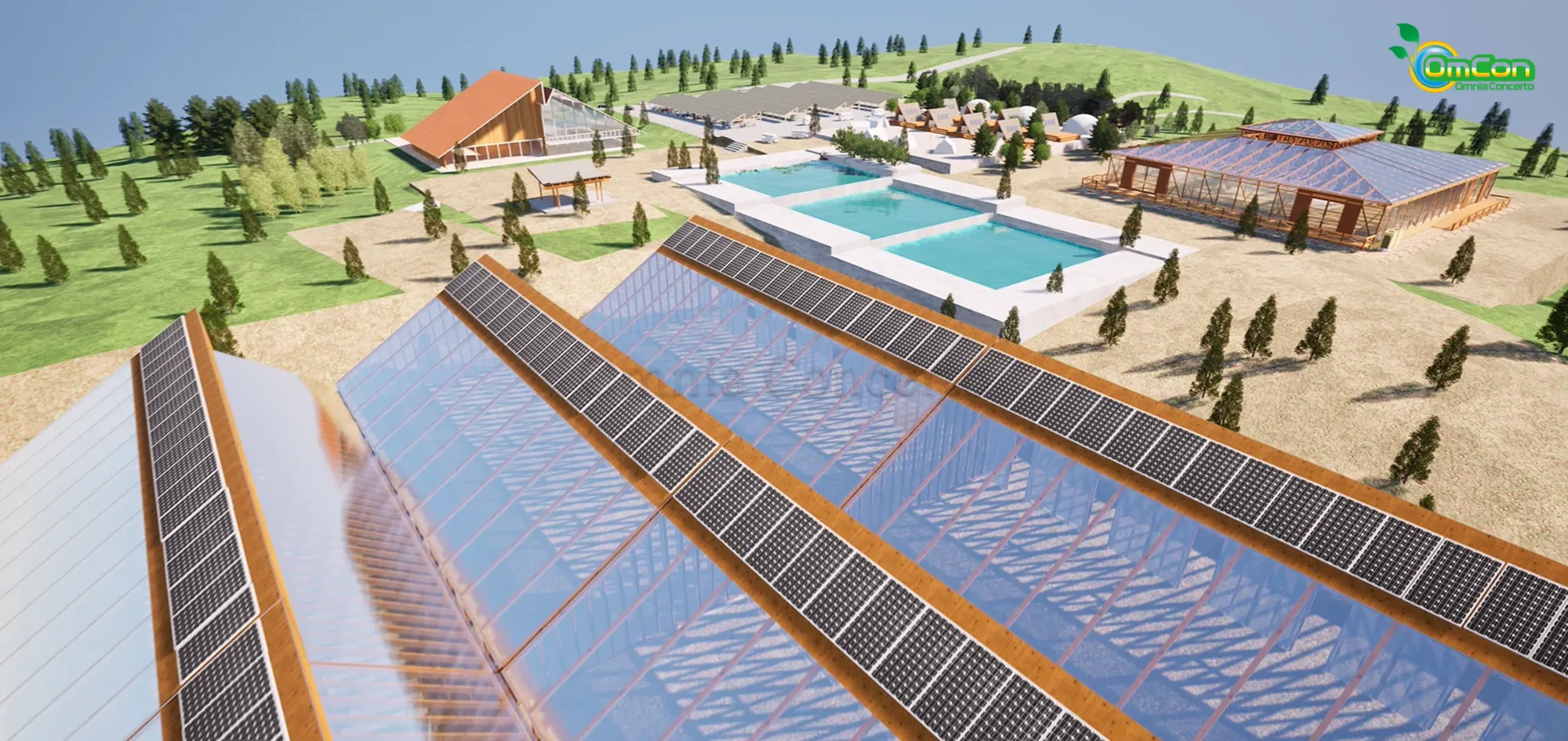 3Dモデリングされた農林業用木製ハウス